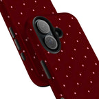 Burgundy Polka Dot Art iPhone Case | MagSafe Compatible