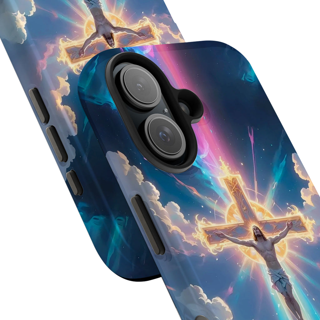 Jesus Crucifix Glowing Cross Art iPhone Case | MagSafe Compatible
