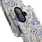 Blue Line Art Ocean Creature Art iPhone Case | MagSafe Compatible