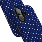 Navy Polka Dot Art iPhone Case | MagSafe Compatible