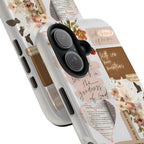 Floral Cross Bible Verse Art iPhone Case | MagSafe Compatible