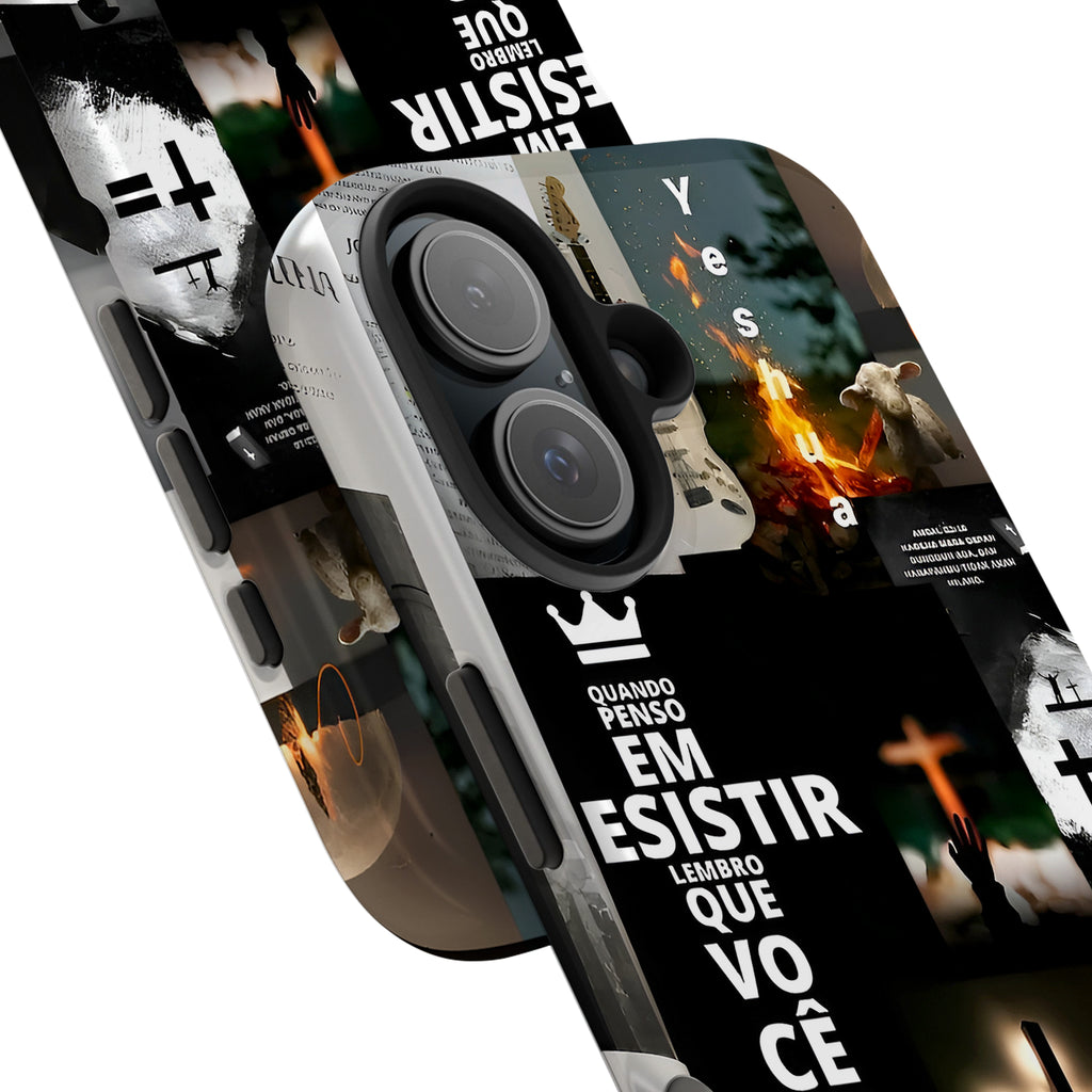 Cross Collage Art iPhone Case | MagSafe Compatible