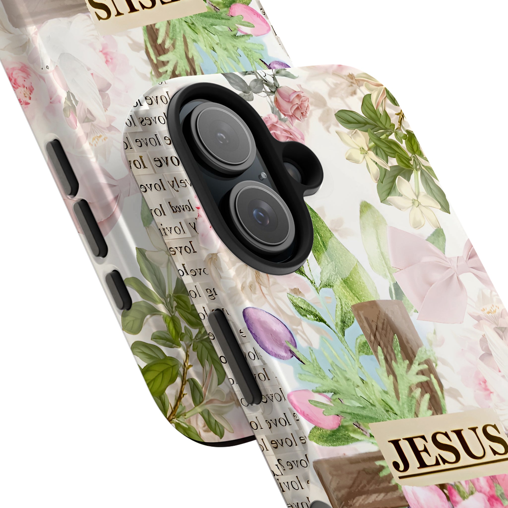 Floral Cross Jesus Art iPhone Case | MagSafe Compatible