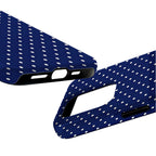 Navy Polka Dot Art iPhone Case | MagSafe Compatible