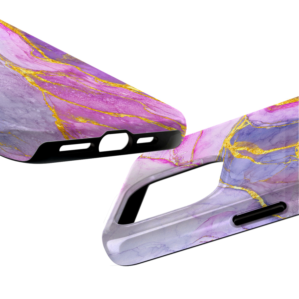 Luxury Purple Pink Gold Marble iPhone Case | MagSafe Compatible