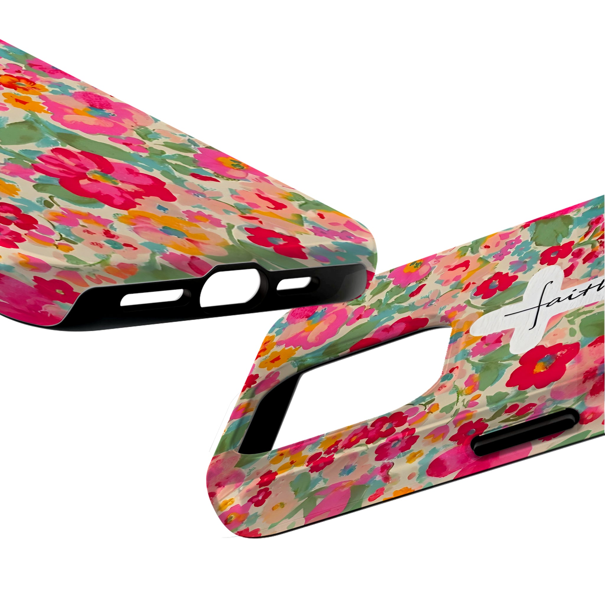 Floral Faith Cross Art iPhone Case | MagSafe Compatible