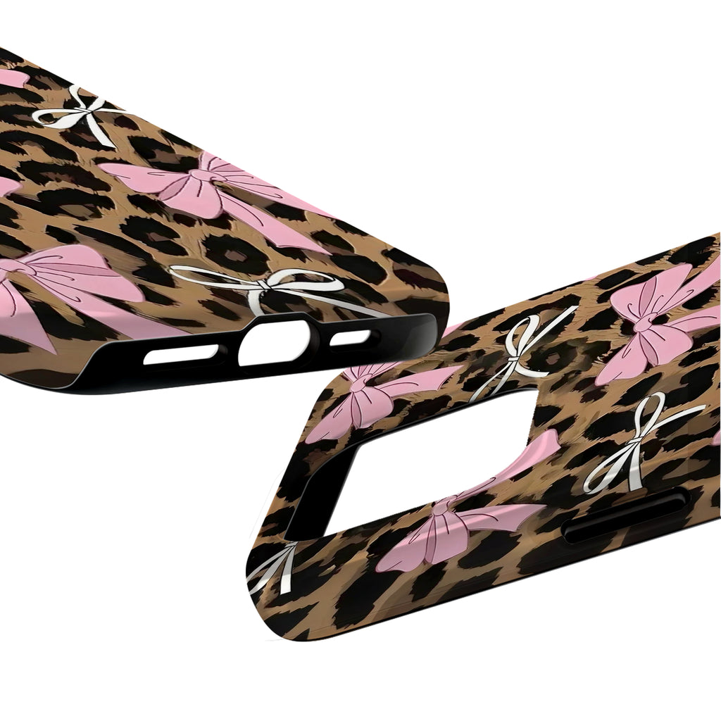 Leopard Print Bow iPhone Case | MagSafe Compatible
