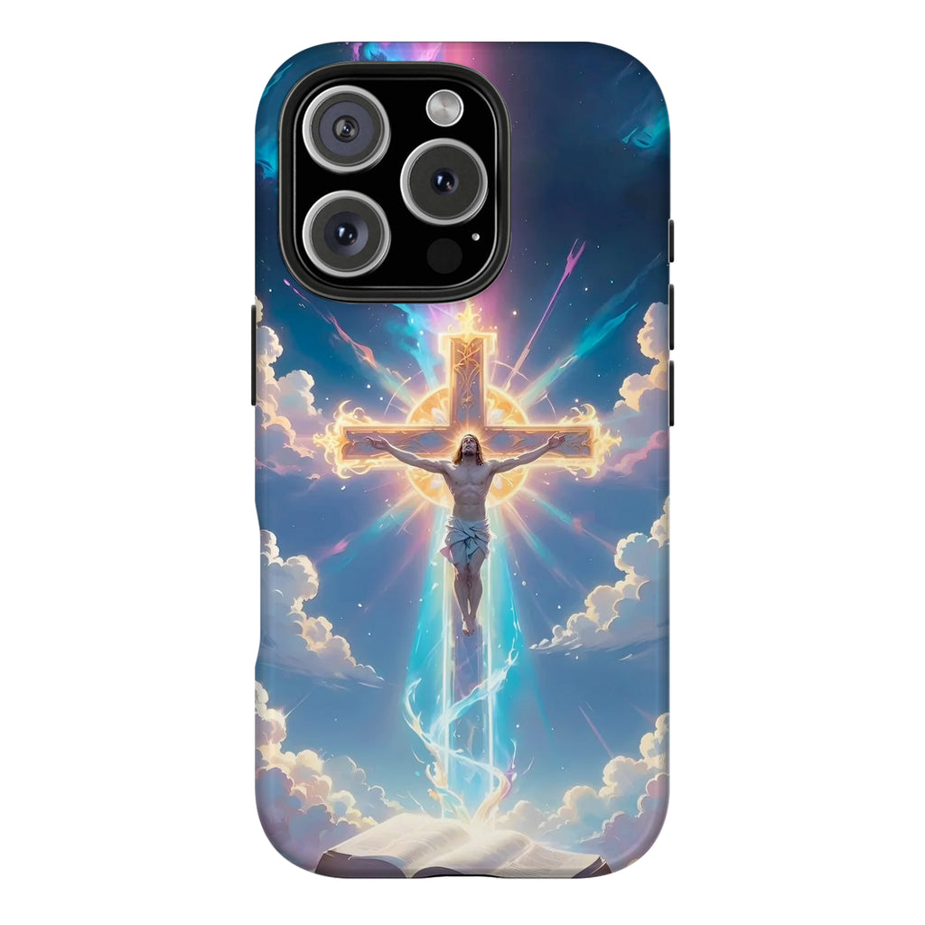 Jesus Crucifix Glowing Cross Art iPhone Case | MagSafe Compatible