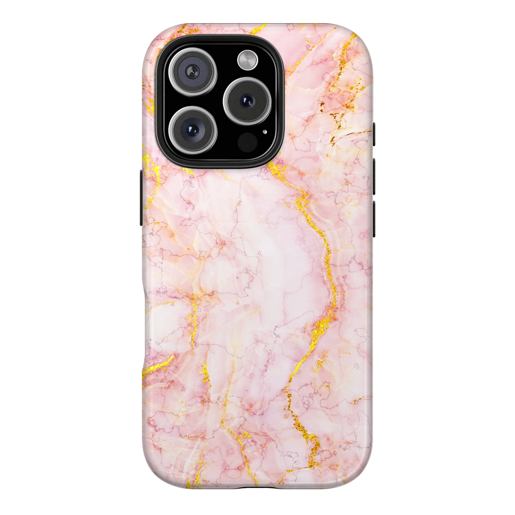 Luxury Blush Pink Gold Foil Marble iPhone Case | MagSafe Compatible