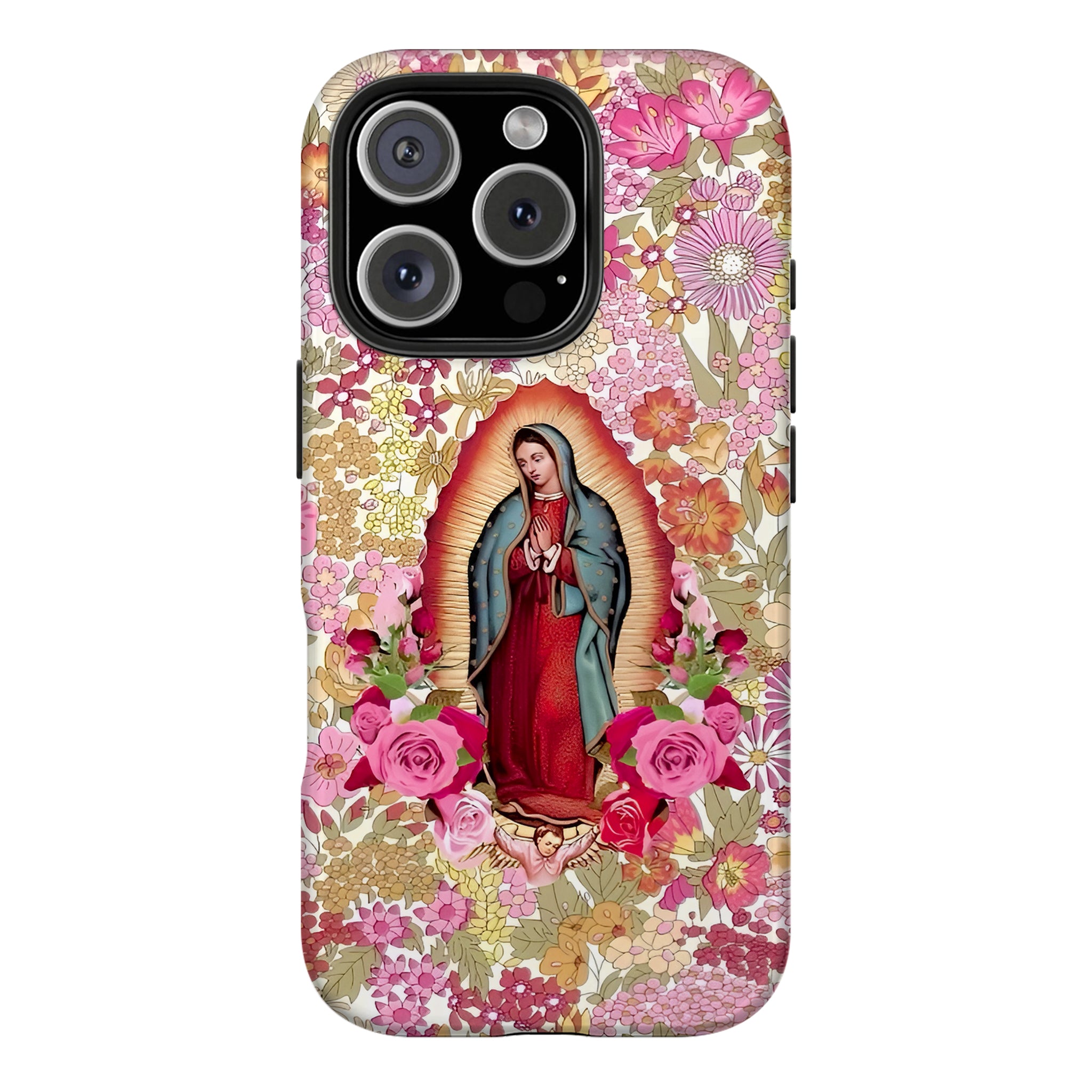 Our Lady of Guadalupe Floral Art iPhone Case | MagSafe Compatible