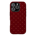 Burgundy Polka Dot Art iPhone Case | MagSafe Compatible