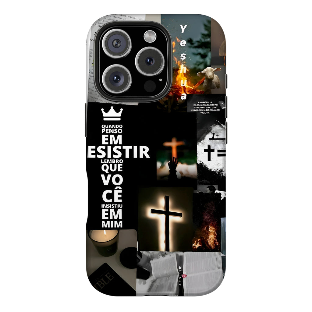 Cross Collage Art iPhone Case | MagSafe Compatible