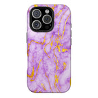 Luxury Lavender Purple Gold Foil Marble iPhone Case | MagSafe Compatible