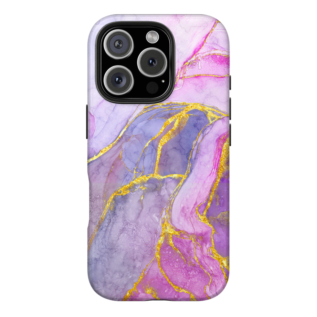 Luxury Purple Pink Gold Marble iPhone Case | MagSafe Compatible
