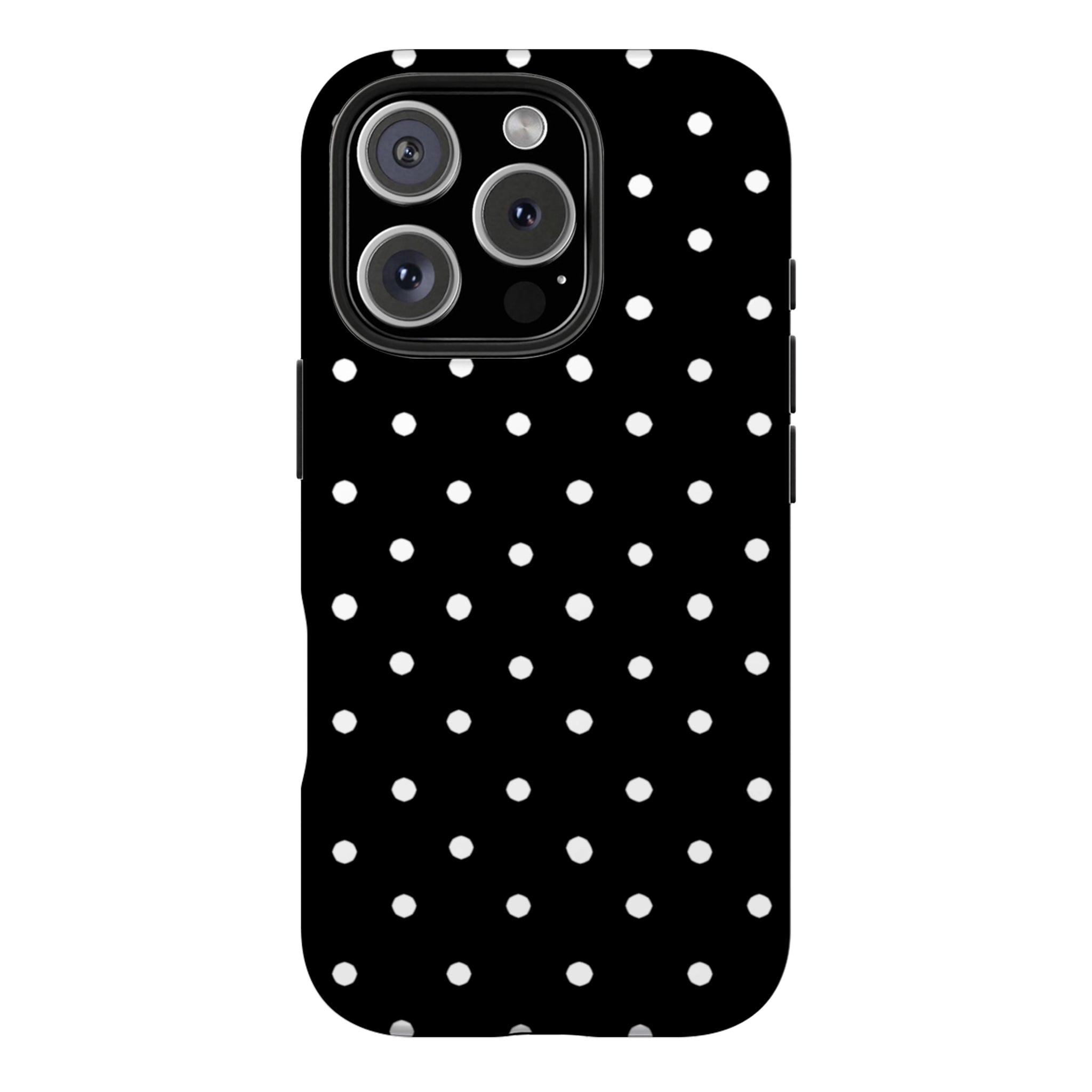Black White Polka Dot Art iPhone Case | MagSafe Compatible