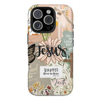 Jesus Floral Collage Bible Verse Art iPhone Case | MagSafe Compatible