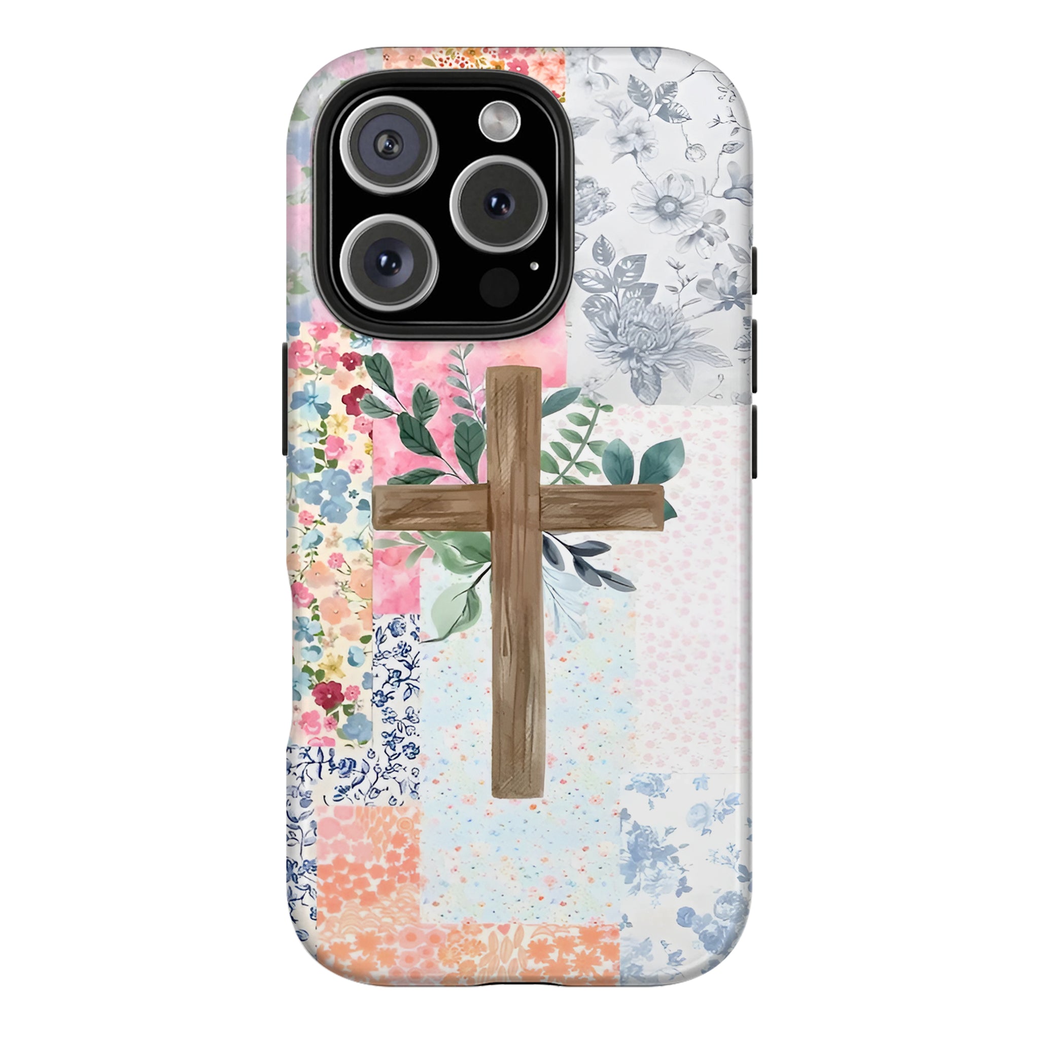 Patchwork Cross Art iPhone Case | MagSafe Compatible