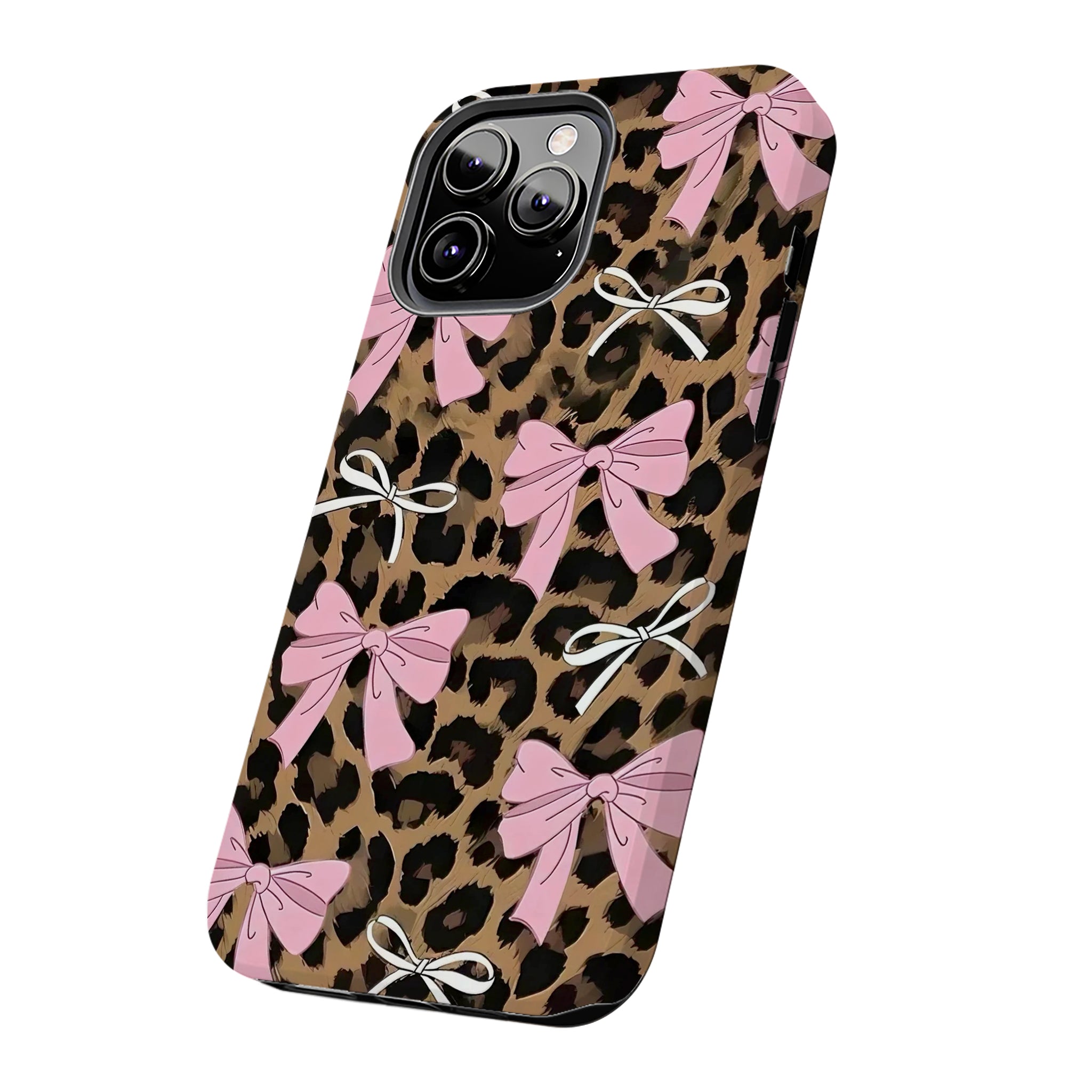 Leopard Print Bow iPhone Case | MagSafe Compatible