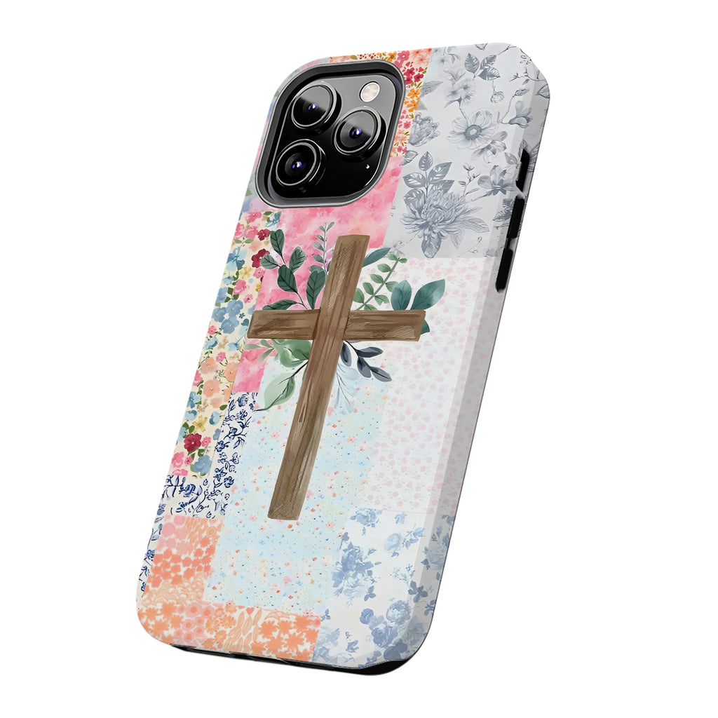 Patchwork Cross Art iPhone Case | MagSafe Compatible
