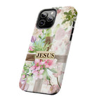Floral Cross Jesus Art iPhone Case | MagSafe Compatible