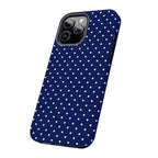 Navy Polka Dot Art iPhone Case | MagSafe Compatible