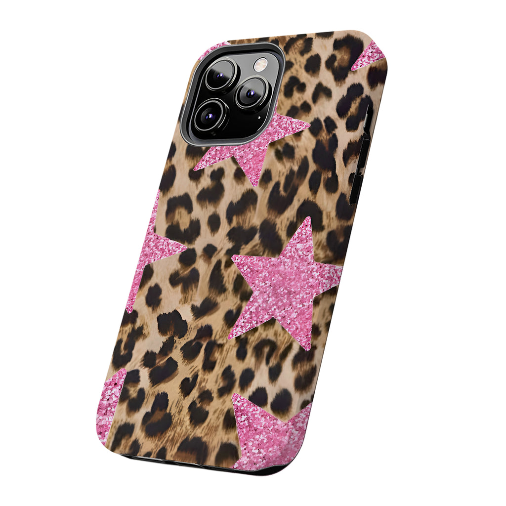 Leopard Glitter Star Art iPhone Case | MagSafe Compatible