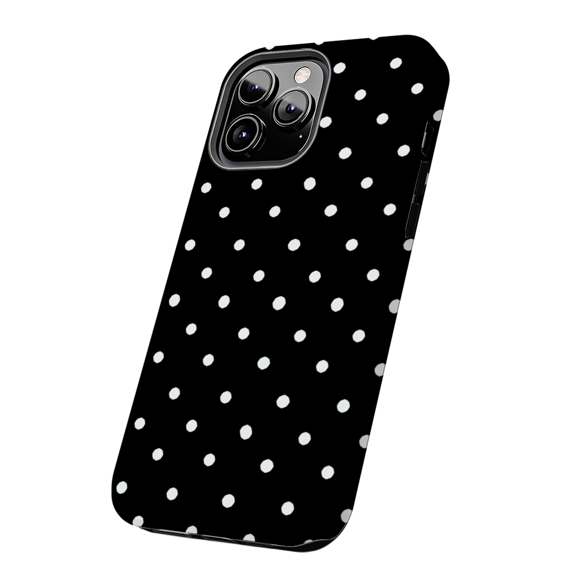 Black White Polka Dot Art iPhone Case | MagSafe Compatible
