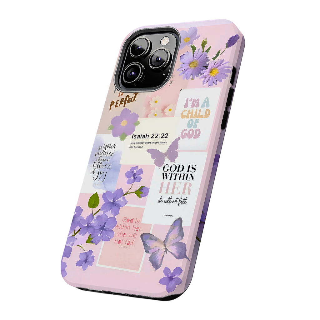 Floral Bible Quote Art iPhone Case | MagSafe Compatible