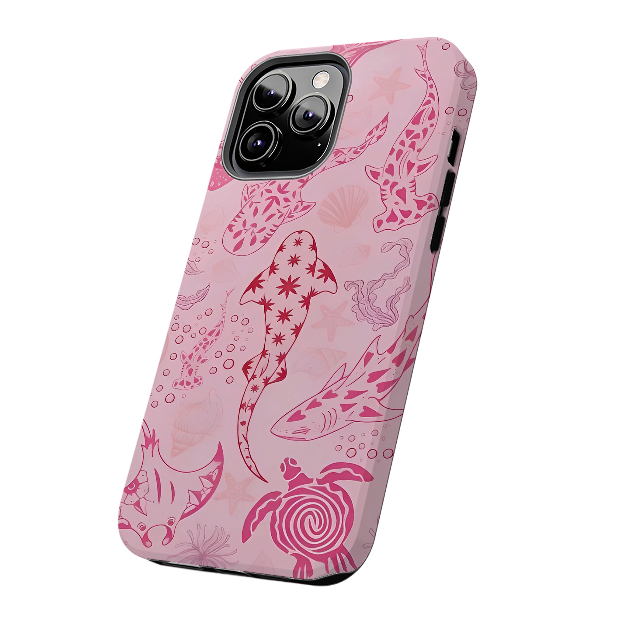 Pink Sea Animal Art iPhone Case | MagSafe Compatible
