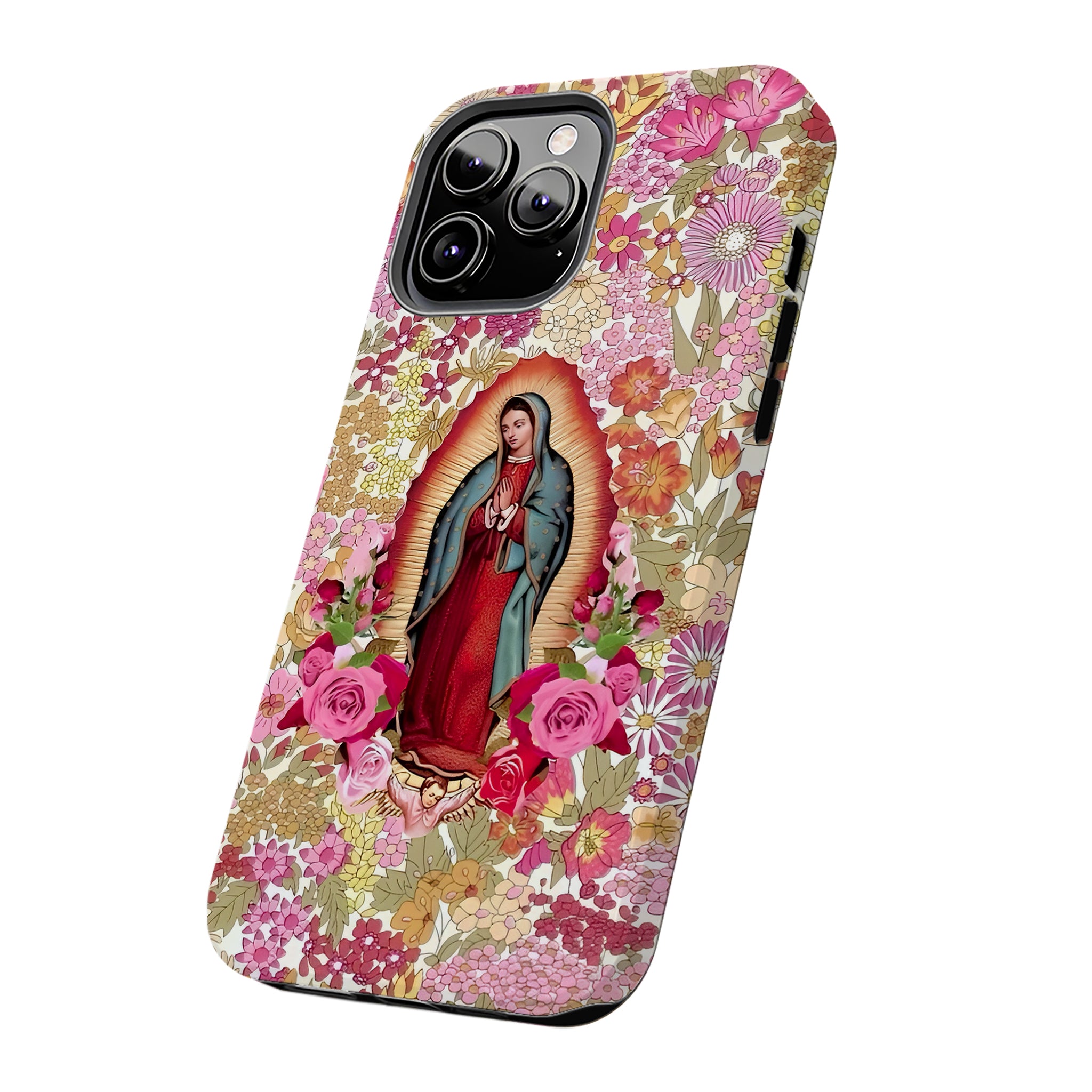 Our Lady of Guadalupe Floral Art iPhone Case | MagSafe Compatible