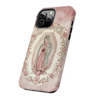Soft Pink Floral Our Lady of Guadalupe Art iPhone Case | MagSafe Compatible