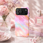Luxury Rainbow Pink Gold Marble iPhone Case | MagSafe Compatible