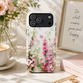 Pink Larkspur Floral iPhone Case | MagSafe Compatible