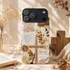 Floral Cross Bible Verse Art iPhone Case | MagSafe Compatible