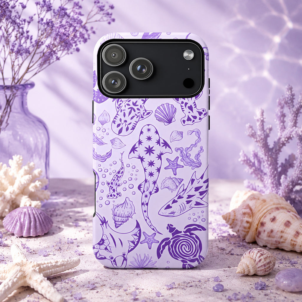 Purple Sea Creature Art iPhone Case | MagSafe Compatible