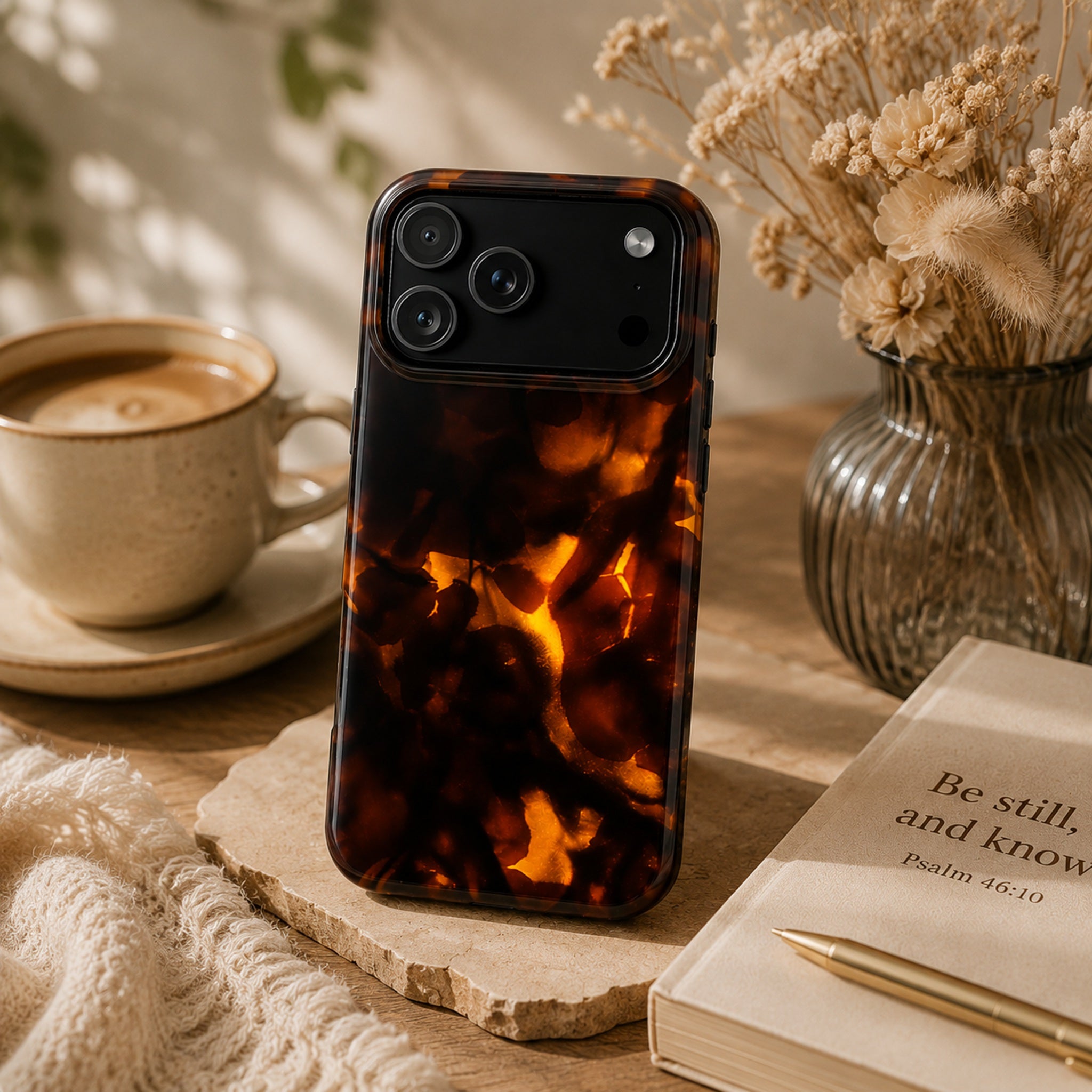 Tortoiseshell Amber Art iPhone Case | MagSafe Compatible