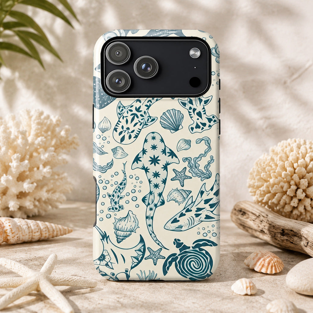 Vintage Ocean Marine Creature Art iPhone Case | MagSafe Compatible