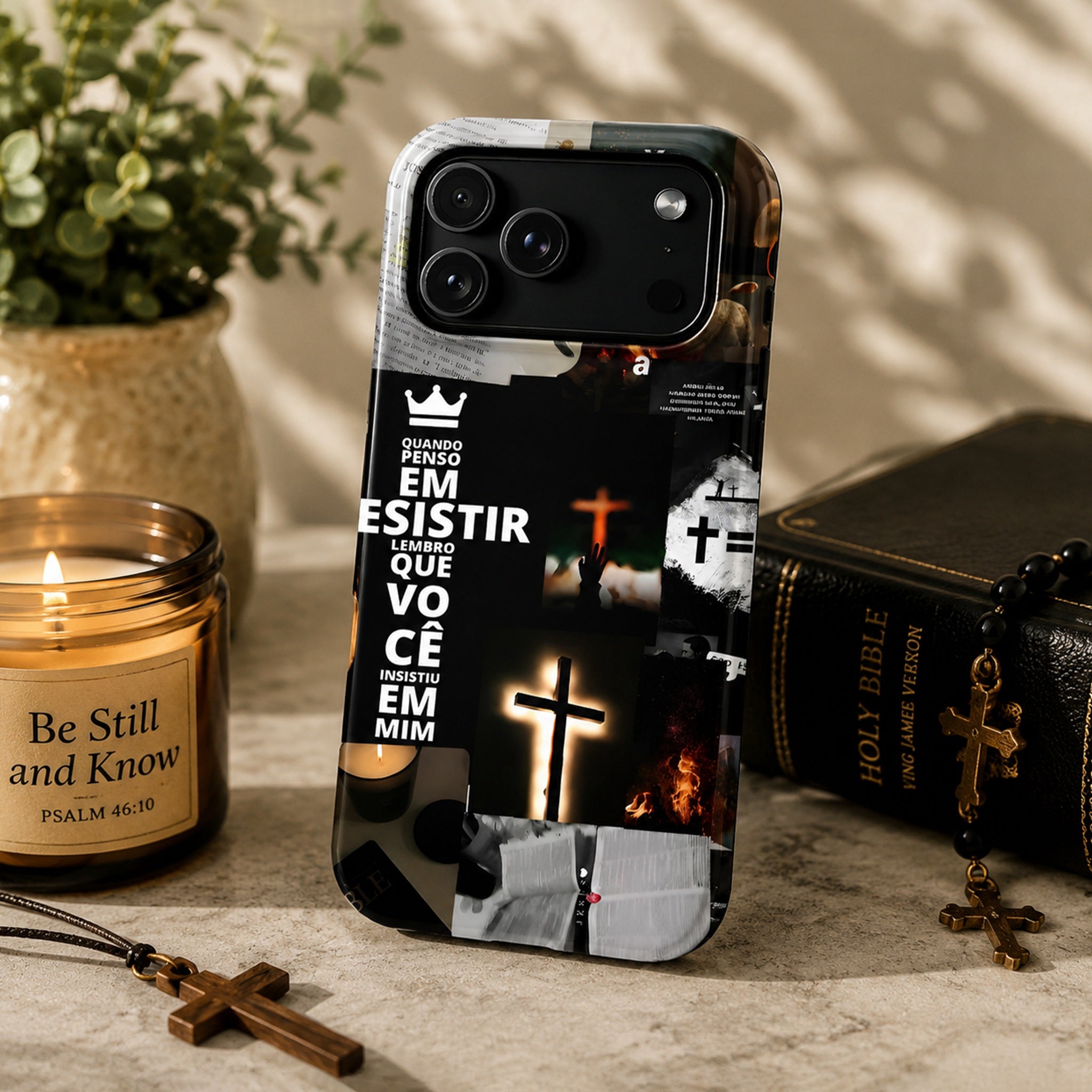 Cross Collage Art iPhone Case | MagSafe Compatible