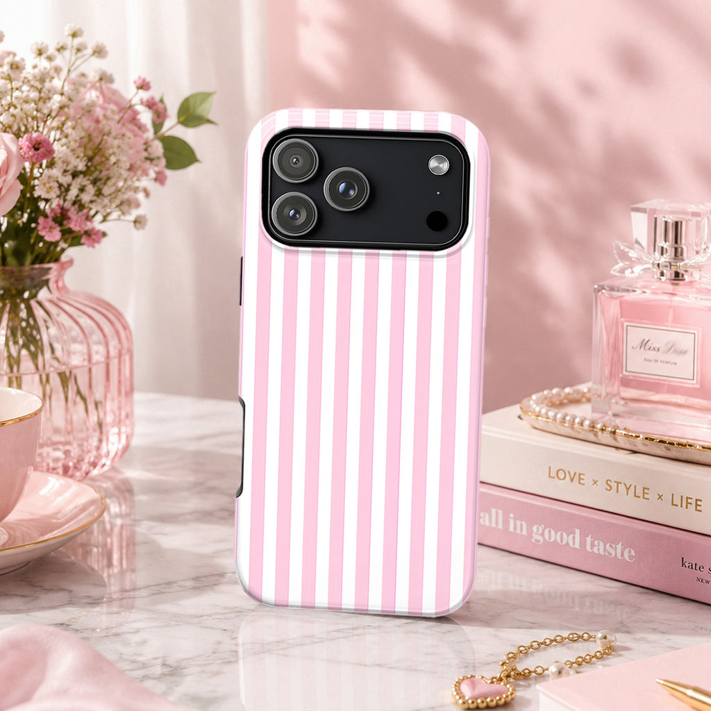 Pink Stripe Art iPhone Case | MagSafe Compatible