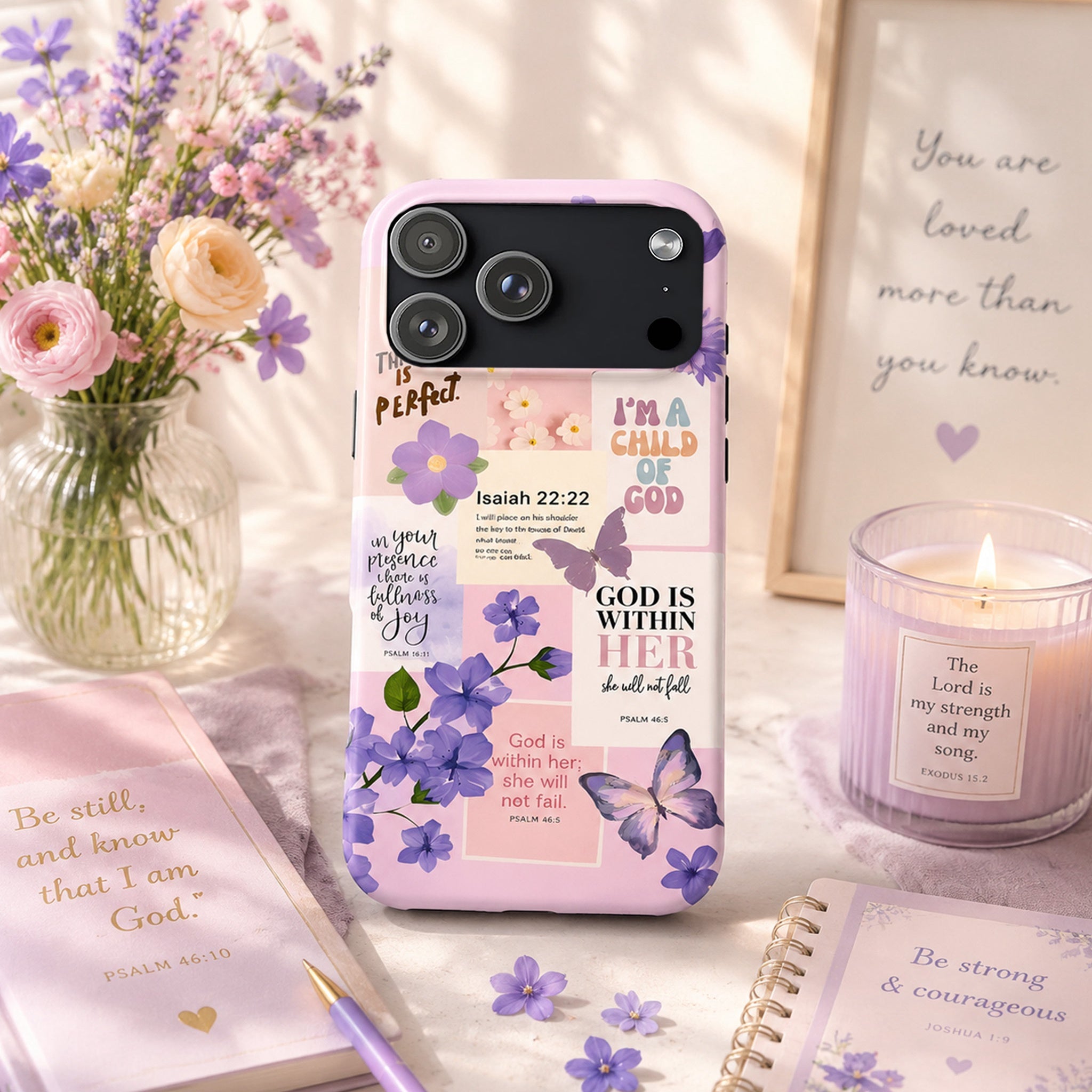 Floral Bible Quote Art iPhone Case | MagSafe Compatible